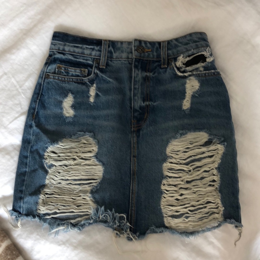 Carmar Distressed Denim Skirt